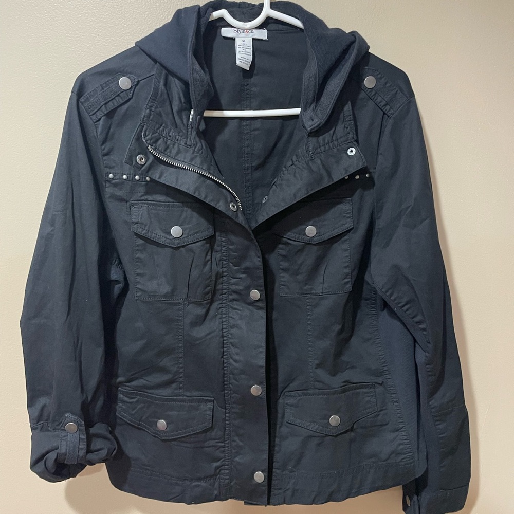 Style & Co. Black Utility Jacket